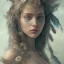 Placeholder: Portrait of beautiful girl, plant, metal, feathers, Dryad, fae, sidhe, ominous, nature, plants, wildflower, facepaint, dnd character portrait, intricate, oil on canvas, masterpiece, expert, insanely detailed, 4k resolution, retroanime style, cute big circular reflective eyes, cinematic smooth, intricate detail , soft smooth lighting, soft pastel colors, painted Renaissance style,bokeh, 800mm lens