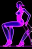 Placeholder: Anais Nin; Neon X-Ray of a woman in heels; neo-futuristic