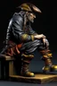 Placeholder: sitting pirate realistic, profile