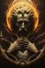 Placeholder: portrait photography of an ethereal beautiful animal god, Fire theme art, Dark moody night atmosphere, Portrait of a man by Michelangelo, 8K, close-up face, anatomically perfect face, oak tree roots, ignore NSFW