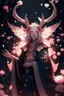 Placeholder: Pink hair spring cherry blossom Eladrin Male antlers blossom filled beard druid of the stars moth wings