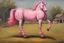 Placeholder: a pink horse like a 19th painting