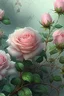 Placeholder: Watercolor, a bush of delicate pink roses, an ultra-detailed plant, morning, rain, beautiful landscape, fog, many details, delicate sensuality, realistic, high quality, 3d, work of art, hyperdetalization, filigree, hazy haze background, hyperrealism, professional, transparent, delicate pastel tones, back lighting, contrast, fantastic, unreal, translucent, glowing, clear lines, epic fabulous, fabulous landscape, hyperrealism