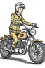 Placeholder: a cool young Motorcyclist with hist motor comic