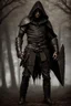 Placeholder: fantasy hooded man wearing studded leather armor