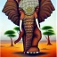 Placeholder: african god riding an indian elephant painting