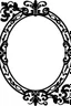 Placeholder: silhouette of an ornamental oval picture frame, black on white vector