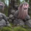 Placeholder: A realistic norwegian stone troll in the style of the movie "Trolls" on netflix