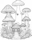 Placeholder: Coloring pages: A magical mushroom haven, complete with whimsical fairy houses and enchanting toadstools.