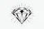 Placeholder: a black and white line drawing of a shimmering diamond in the style escher as a tattoo
