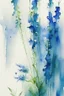 Placeholder: Abstract wet watercolour, blue green stalks delphiniums, not cropped