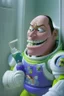 Placeholder: Buzz Lightyear from Toy Story brushing his teeth