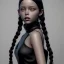 Placeholder: Celebrity Jenna ortega, black make up, wednesday black dress, wednesday hair, addams family wednesday style, hyper detail, octane render, unreal engine 5, photorealistic, 8k resulation