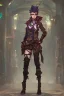 Placeholder: steampunk elf in a magical city