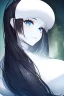 Placeholder: generate a realistic image of a skinny girl with white skin blue eyes and black hair big symetrical boobs portrait