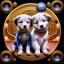 Placeholder: 3d cute puppies, beautiful rich, detailed yin and yang symbol, shiny, intricate, gorgeous, ultrafine detail, hyperrealism, trending , sharp focus, intricate details, highly detailed, glowing, glitter, complementary colours