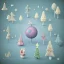 Placeholder: clean art of christmas eleents, soft lighting, soft pastel gradients, high definition, 3d icon clay render, blender 3d by Alexander Jansson