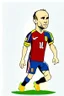 Placeholder: Andres Iniesta Spanish football player ,cartoon 2d