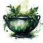 Placeholder: watercolor, dark style, dark green vintage witch's cauldron white emeralds and with grass and leaves, Trending on Artstation, {creative commons}, fanart, AIart, {Woolitize}, by Charlie Bowater, Illustration, Color Grading, Filmic, Nikon D750, Brenizer Method, Side-View, Perspective, Depth of Field, Field of View, F/2.8, Lens Flare, Tonal Colors, 8K, Full-HD, ProPhoto