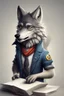 Placeholder: a good humanized wolf who can help in reading a document