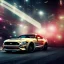 Placeholder: ford mustang, city. high speed. bokeh. lens flare. warm lights. high detailed