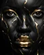 Placeholder: a beautiful black woman face made of kintsugi seam, photo realistic, 16K