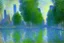 Placeholder: City near trees, sci-fi, Photography, hyperrealism, hd, claude monet imretrowave painting