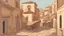 Placeholder: old city. Ottoman era. long view. Helicopter shot. the alley Market. City. Cizîra Botan. Botan city. Turkey. animated history. vector. cartoon. Digital painting. minimal, Vector, Kurdish. color. minimal