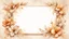 Placeholder: Hyper Realistic Beige small-watercolor-Floral-Frame With Glowing Golden Embers On Off-White Grunge Background.