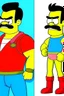 Placeholder: The Immortal from Invincible mixed with the face and moustache of Uncle Grandpa from Cartoon Network, he also has Homer simpsons hair. He has a red fannypack on the exterior of his outfit. He has a normal skintone and wears a superhero suit. It is in the style of Tatsuki Fujimoto