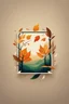 Placeholder: square logo , landscape with leaf fall, flying leaves