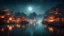 Placeholder: dream world, Chinese city harbour, calm beauty, fantasy world, magic, night, darkness, moonlight, starlight, splendor, uplifting, inspiring, therapeutic, chiaroscuro, color, award-winning colour photograph, beautiful composition, Nikon 135mm