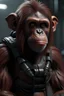 Placeholder: cyberpunk monkey urang utan indonesia, 8k, realistic, full body raw