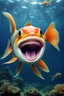 Placeholder: one fish with human smile