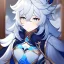 Placeholder: Clear focus, High resolution, Medium length fluffy hair, blue eyes, wearing a genshin outfit, detailed hair, beautiful eyes, rough line art,
