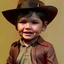 Placeholder: Indiana Jones toddler, full body, whip, dramatic lighting, hyper realistic