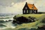 Placeholder: The house in the sea painted by Poul Anker Bech