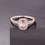 Placeholder: delicate thin ring with tiny diamonds and morganite, rose gold, thin ring