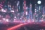 Placeholder: Japanese cyberpunk night city with stars in the sky and buildings, digital art