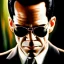 Placeholder: Ultra detailed fullbody Portrait in oil on canvas of Agent Smith(the matrix) ,extremely detailed digital painting, extremely detailed face, crystal clear eyes, mystical colors ,perfectly centered image, perfect composition, rim light, beautiful lighting,masterpiece ,16k, stunning scene, raytracing, anatomically correct, in the style of Simon Bisley and uncannyknack and caravaggio and Seung Eun Kim and Steve Jung Jeehyung Lee.