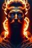 Placeholder: portrait photography of an ethereal beautiful animal god, Fire theme art, Dark moody night atmosphere, Portrait of a man by Michelangelo, 8K, close-up face, anatomically perfect face, oak tree roots, ignore NSFW