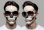 Placeholder: man in skeleton mask an aviator glasses by andrea del sarto