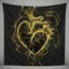 Placeholder: electric heart in black and golden tapestry