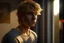 Placeholder: An atmospheric portrait of an athletic teen boy with honey brown eyes, short and messy golden blond hair, cute, innocent and thoughtful, leaning against a window, a hint of facial hair, sleeveless shirt, inside an empty room with warm sunlight streaming in, detailed, high definition, 4K, 8K, quality render