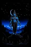 Placeholder: hindu god shiv mahakaal tandav forest standing night stars moon black