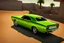 Placeholder: Fotorealistisch Plymouth Barracuda limettengrün