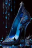 Placeholder: dark fantasy, intricate cover, a whimsical fairytale, high-heeled shoe made of blue glass with drops of blood underneath