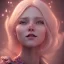 Placeholder: fairy, smiling, pink, blonde hair, beautiful, hyperrealism, masterpiece, expert, cinematic lighting, sharp focus, 8K, pastel, macro lens, woman, detailed, flower