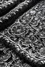 Placeholder: flatlay of black french chantilly pizzo pattern on a white matt surface, Solstiss, tilable, made for seamless Material, light creamy color, very detailed