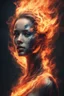 Placeholder: An abstract and captivating digital artwork, portrait of a woman with burning edges